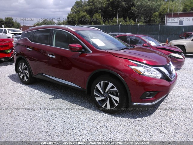 5N1AZ2MH5GN139894 - 2016 NISSAN MURANO S/SL/SV/PLATINUM MAROON photo 1