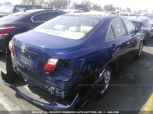 4T1BE46K57U166703 - 2007 TOYOTA CAMRY NEW GENERAT CE/LE/XLE/SE BLUE photo 4