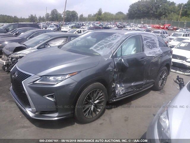 2T2BZMCA6HC097244 - 2017 LEXUS RX 350/BASE/F SPORT GRAY photo 2