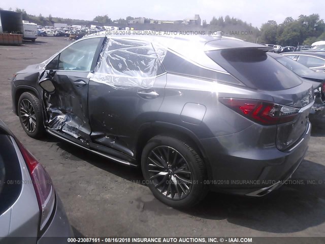 2T2BZMCA6HC097244 - 2017 LEXUS RX 350/BASE/F SPORT GRAY photo 3