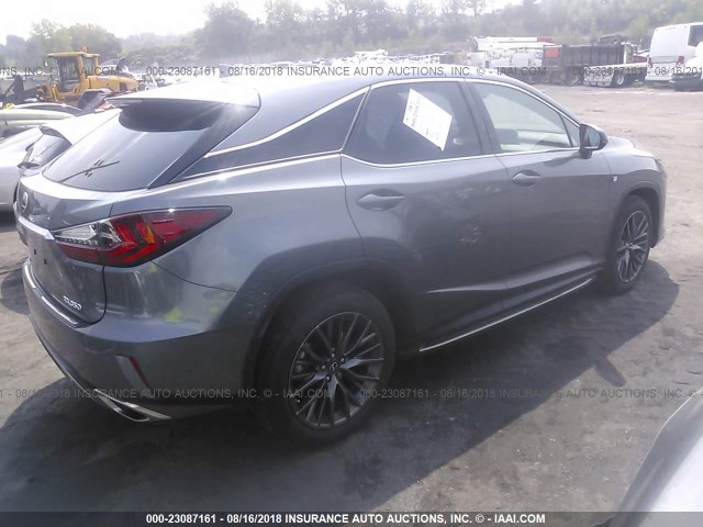 2T2BZMCA6HC097244 - 2017 LEXUS RX 350/BASE/F SPORT GRAY photo 4