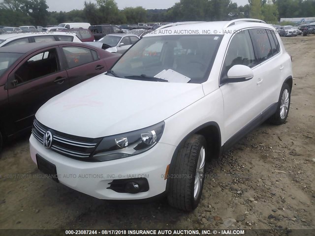 WVGBV3AX2EW542241 - 2014 VOLKSWAGEN TIGUAN S/SE/SEL/R-LINE WHITE photo 2