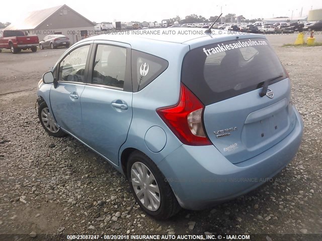 3N1CE2CP6EL405070 - 2014 NISSAN VERSA NOTE S/S PLUS/SV/SL BLUE photo 3