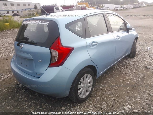 3N1CE2CP6EL405070 - 2014 NISSAN VERSA NOTE S/S PLUS/SV/SL BLUE photo 4