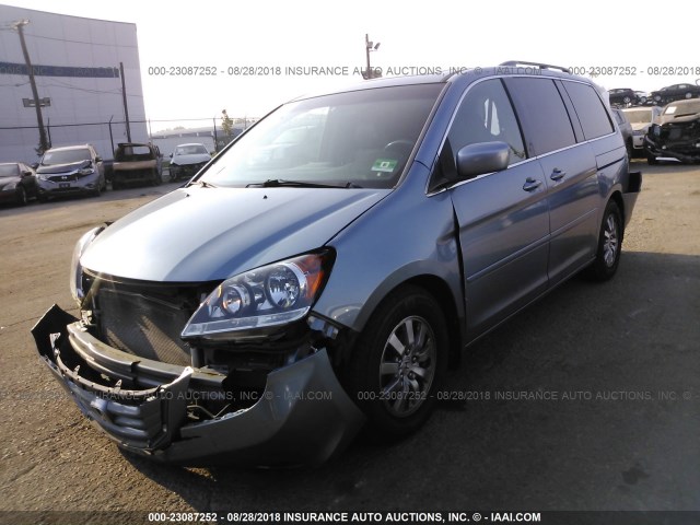 5FNRL38708B105751 - 2008 HONDA ODYSSEY EXL BLUE photo 2