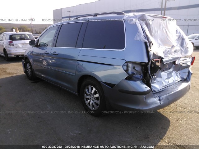 5FNRL38708B105751 - 2008 HONDA ODYSSEY EXL BLUE photo 3