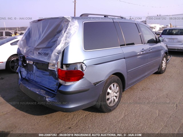 5FNRL38708B105751 - 2008 HONDA ODYSSEY EXL BLUE photo 4