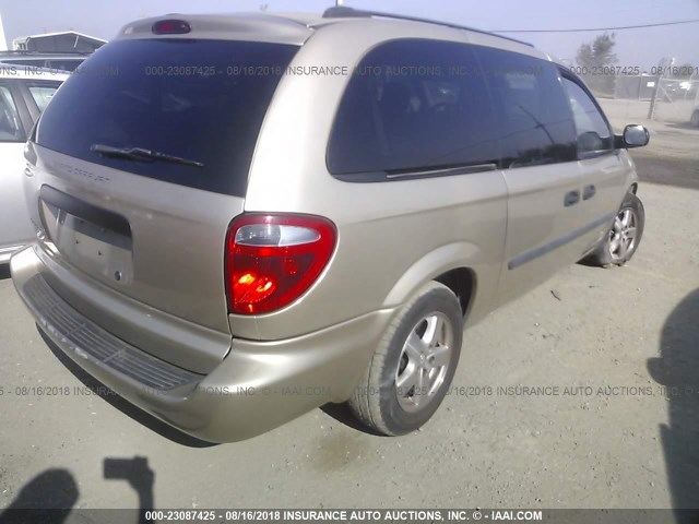 1D4GP24R55B331928 - 2005 DODGE GRAND CARAVAN SE BEIGE photo 4