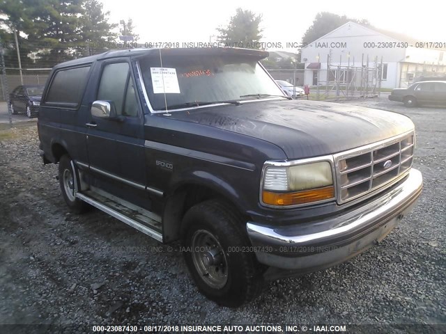 1FMEU15N8PLA09859 - 1993 FORD BRONCO U100 BLUE photo 1