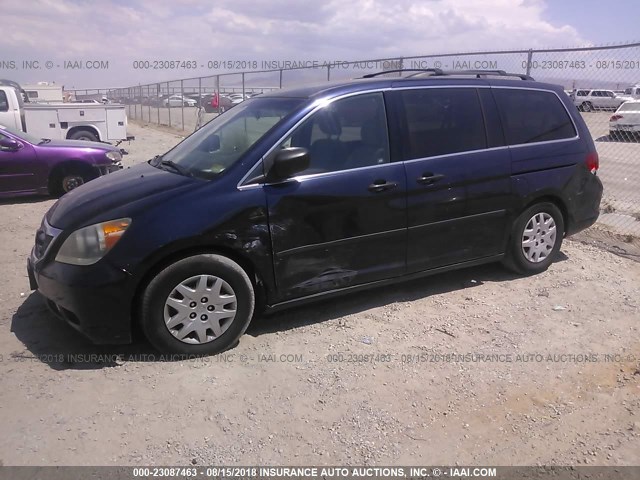 5FNRL38238B033349 - 2008 HONDA ODYSSEY BLUE photo 2