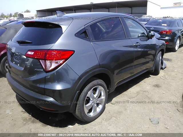 3CZRU6H50HG705753 - 2017 HONDA HR-V EX GRAY photo 4