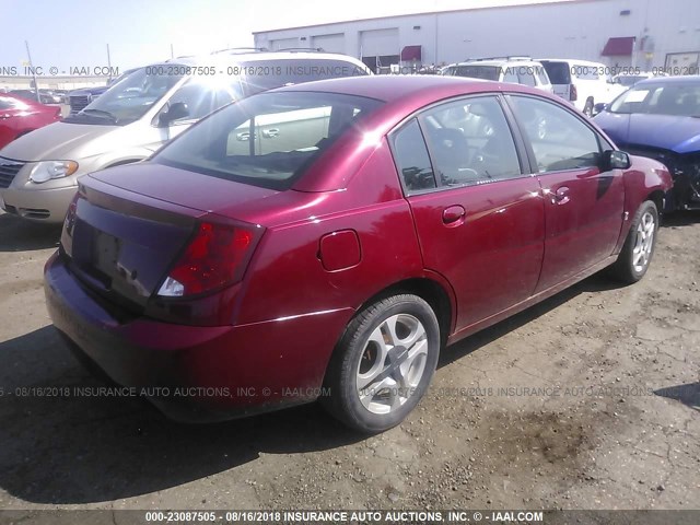 1G8AL52F74Z134848 - 2004 SATURN ION LEVEL 3 RED photo 4