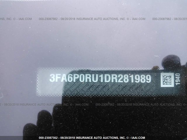 3FA6P0RU1DR281989 - 2013 FORD FUSION TITANIUM HEV SILVER photo 9