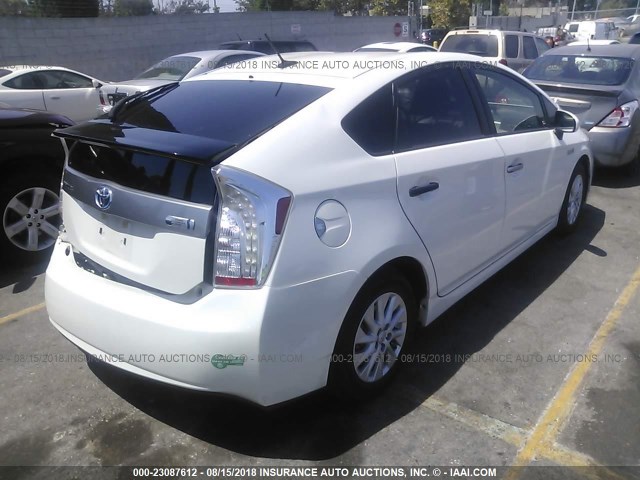 JTDKN3DP3E3053736 - 2014 TOYOTA PRIUS PLUG-IN  WHITE photo 4