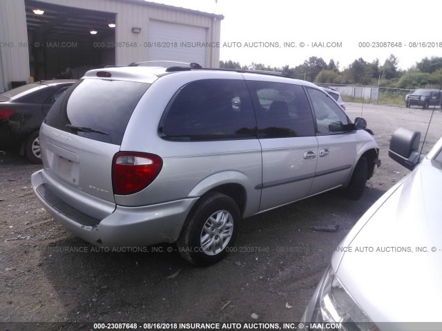 1B4GP44312B619751 - 2002 DODGE GRAND CARAVAN SPORT SILVER photo 4