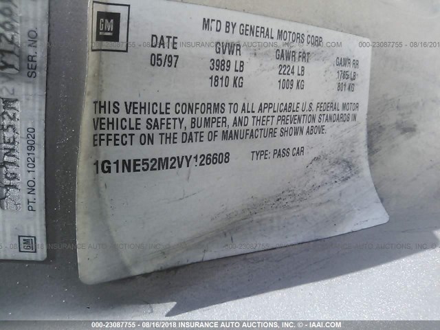 1G1NE52M2VY126608 - 1997 CHEVROLET MALIBU LS Qızıl foto 9