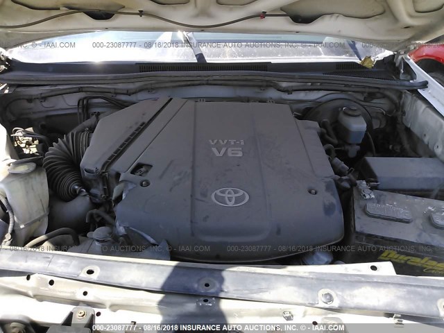 5TETU62N87Z404526 - 2007 TOYOTA TACOMA PRERUNNER ACCESS CAB WHITE photo 10