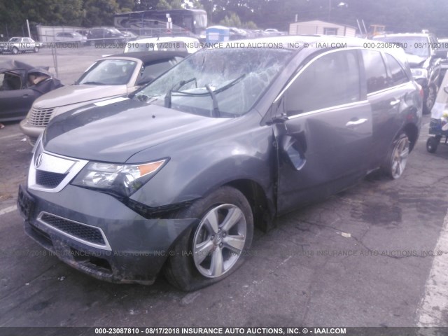 2HNYD2H31CH514872 - 2012 ACURA MDX TECHNOLOGY GRAY photo 2