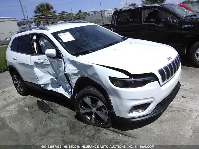 1C4PJLDB2KD170400 - 2019 JEEP CHEROKEE LIMITED WHITE photo 1