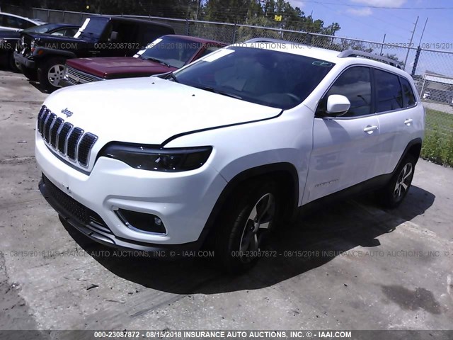 1C4PJLDB2KD170400 - 2019 JEEP CHEROKEE LIMITED WHITE photo 2