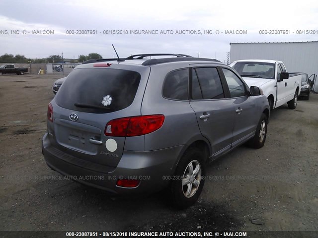 5NMSG13D88H167968 - 2008 HYUNDAI SANTA FE GLS SILVER photo 4