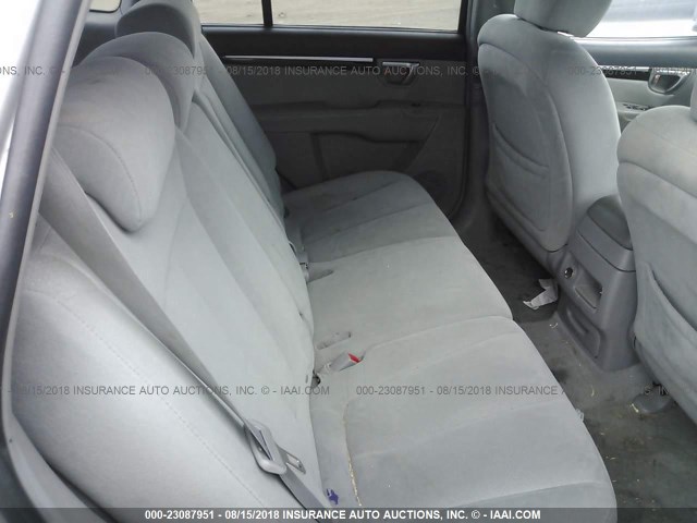 5NMSG13D88H167968 - 2008 HYUNDAI SANTA FE GLS SILVER photo 8