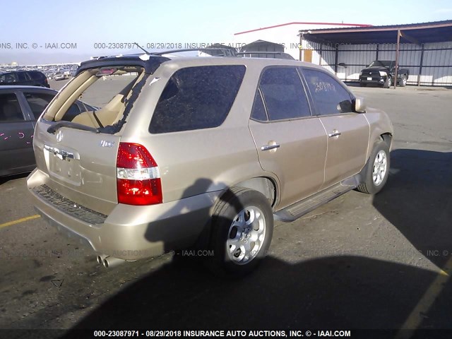 2HNYD18641H543736 - 2001 ACURA MDX TOURING GOLD photo 4