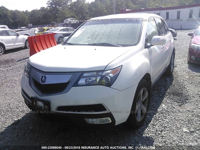 2HNYD2H41DH524862 - 2013 ACURA MDX TECHNOLOGY WHITE photo 2
