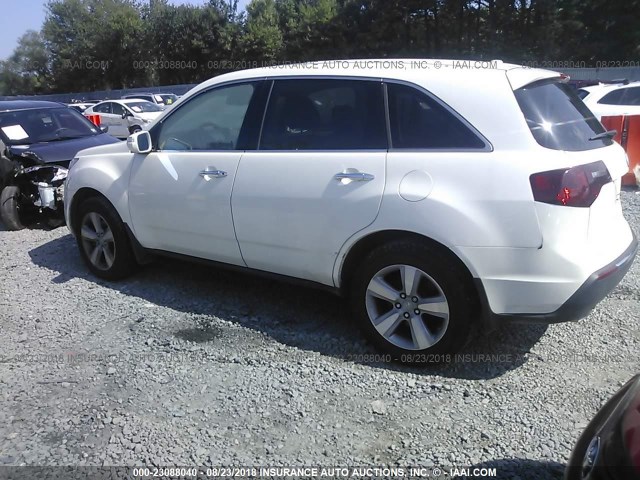 2HNYD2H41DH524862 - 2013 ACURA MDX TECHNOLOGY WHITE photo 3