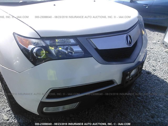 2HNYD2H41DH524862 - 2013 ACURA MDX TECHNOLOGY WHITE photo 6