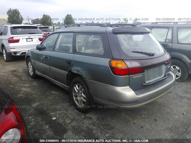 4S3BH665X17609340 - 2001 SUBARU LEGACY OUTBACK GREEN photo 3