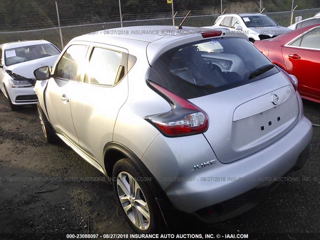 JN8AF5MR5GT608330 - 2016 NISSAN JUKE S/SV/SL/NISMO SILVER photo 3