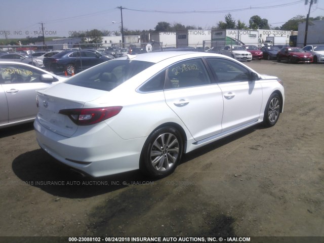 5NPE34AFXFH035986 - 2015 HYUNDAI SONATA SPORT/LIMITED WHITE photo 4