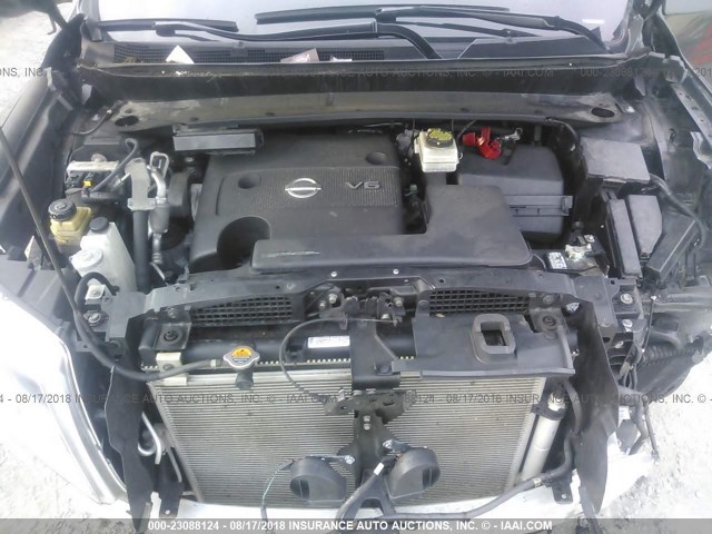 5N1AR2MM8FC699299 - 2015 NISSAN PATHFINDER S/SV/SL/PLATINUM GREEN photo 10