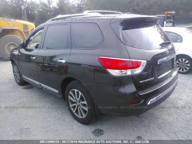 5N1AR2MM8FC699299 - 2015 NISSAN PATHFINDER S/SV/SL/PLATINUM GREEN photo 3