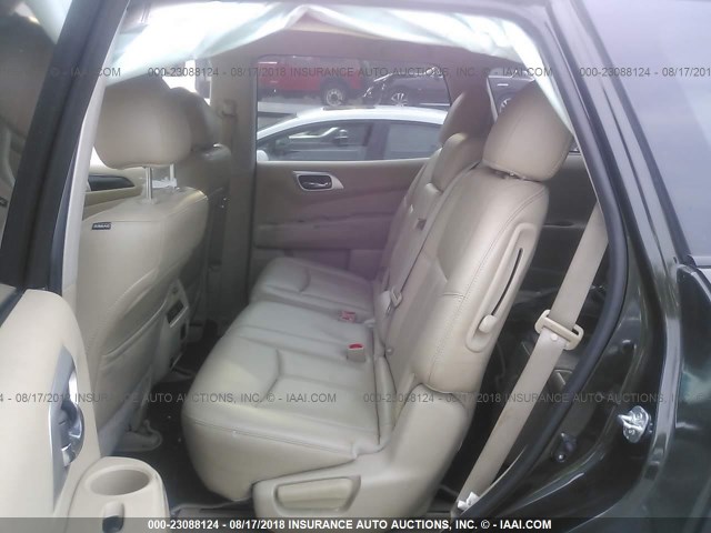 5N1AR2MM8FC699299 - 2015 NISSAN PATHFINDER S/SV/SL/PLATINUM GREEN photo 8