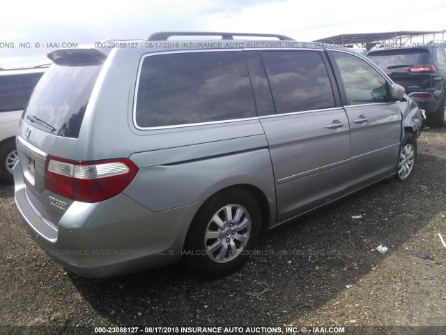 5FNRL38865B083212 - 2005 HONDA ODYSSEY TOURING GRAY photo 4