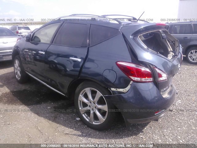 JN8AZ1MW9DW314641 - 2013 NISSAN MURANO S/SL/LE BLUE photo 3