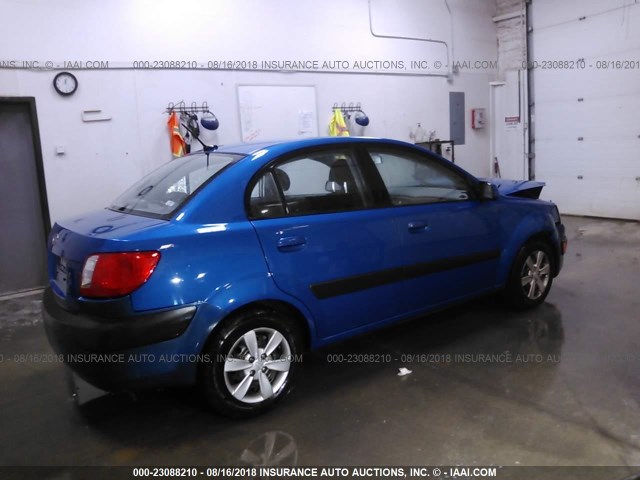 KNADE223996515947 - 2009 KIA RIO LX/SX BLUE photo 4