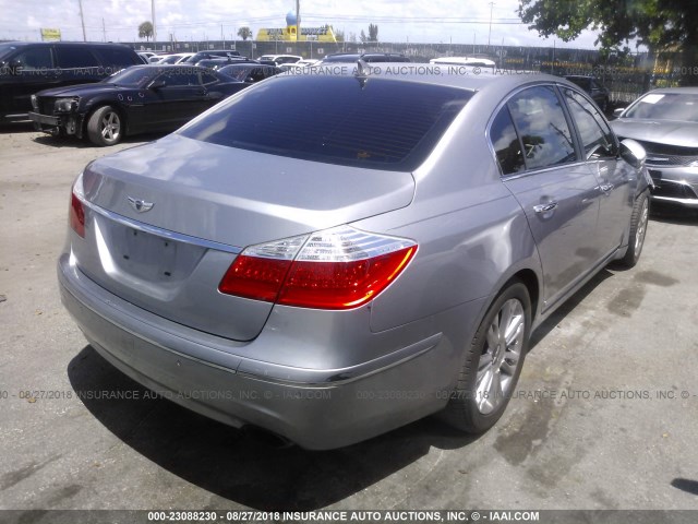 KMHGC46FX9U044985 - 2009 HYUNDAI GENESIS 4.6L SILVER photo 4