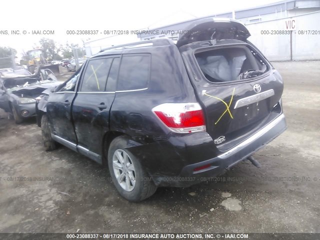 5TDBK3EH0DS271209 - 2013 TOYOTA HIGHLANDER PLUS/SE BLACK photo 3