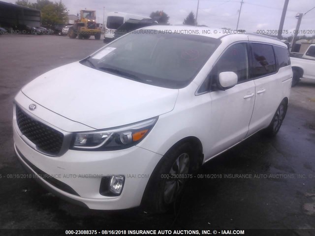 KNDMC5C14F6030019 - 2015 KIA SEDONA EX/SX WHITE photo 2