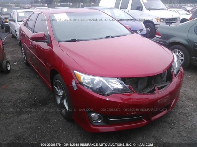4T1BF1FK3EU800759 - 2014 TOYOTA CAMRY L/SE/LE/XLE RED photo 1