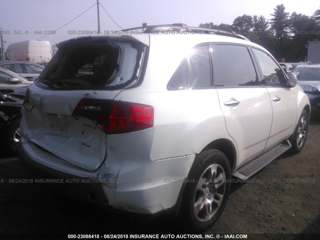 2HNYD28668H544628 - 2008 ACURA MDX TECHNOLOGY WHITE photo 4