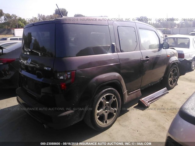 5J6YH18989L002802 - 2009 HONDA ELEMENT SC MAROON photo 4