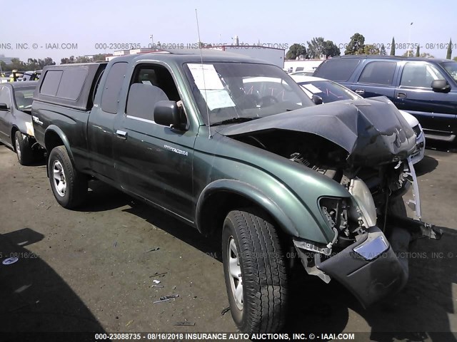 4TASN92N0YZ670593 - 2000 TOYOTA TACOMA XTRACAB PRERUNNER მწვანე ფოტო 1