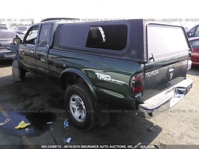 4TASN92N0YZ670593 - 2000 TOYOTA TACOMA XTRACAB PRERUNNER GREEN photo 3