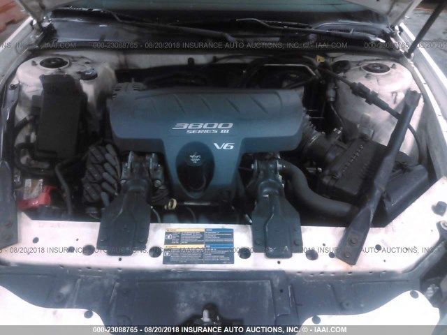 2G2WP522251151584 - 2005 PONTIAC GRAND PRIX Білий фото 10