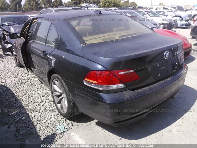 WBAHN835X7DT69684 - 2007 BMW 750 Dark Blue photo 3