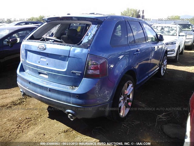 2FMDK40C29BA97609 - 2009 FORD EDGE SPORT BLUE photo 4